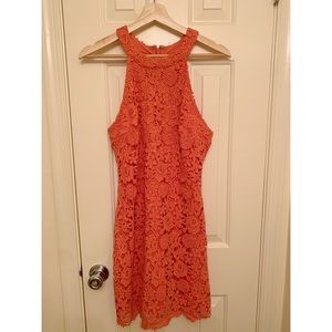 Lulu’s Medium Coral Lace Dress
